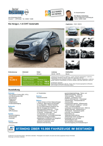 Kia Venga L 1.6 CVVT Automatik 15.300 € 183 € 107 € Ausstattung
