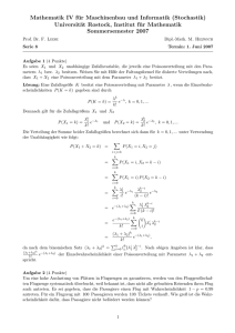 Mathematik IV für Maschinenbau und Informatik (Stochastik