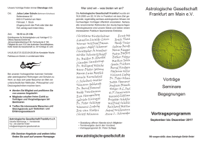 Astrologische Gesellschaft Frankfurt am Main eV Vorträge Seminare