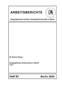 Geographische Exkursionen in Berlin, Teil 1. Berlin 2004