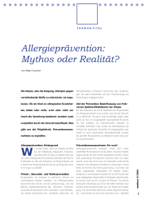 Allergieprävention: Mythos oder Realität?