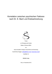 Korrelation zwischen psychischen Faktoren nach Dr. E. Bach und