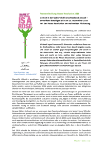 Pressemitteilung: Roses Revolution 2016 Gewalt in der Geburtshilfe