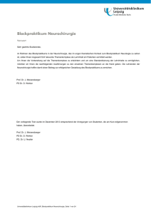 Blockpraktikum Neurochirurgie - Klinik und Poliklinik für