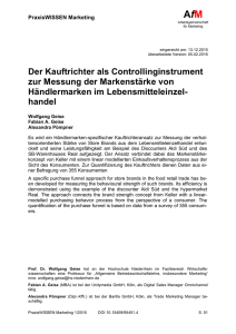 Der Kauftrichter als Controllinginstrument zur Messung der