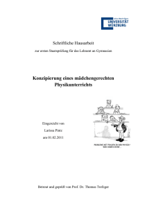 Konzipierung eines mädchengerechten Physikunterrichts