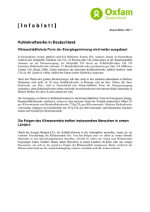 Infoblatt Kohlekraftwerke in Deutschland PDF