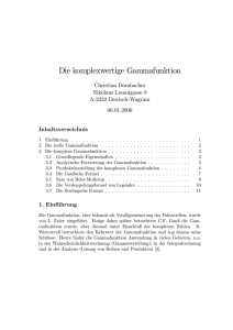 Die komplexwertige Gammafunktion