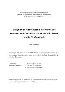 Analyse von Aminosäuren, Proteinen und Nitroderivaten in
