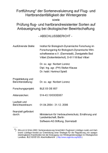 Fortf&uuml;hrung* der Sortenevaluierung auf Flug
