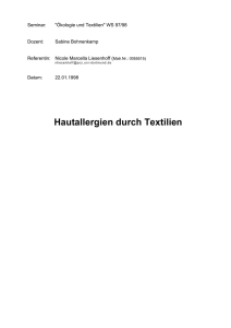 Hautallergien durch Textilien - von Nicole Liesenhoff