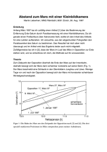 Abstand zum Mars mit einer Kleinbildkamera
