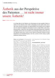 Ästhetik aus der Perspektive des Patienten