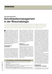 Schnittstellenmanagement in der Rheumatologie