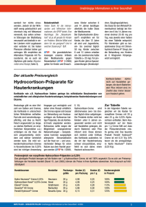 Hydrocortison-Präparate für Hauterkrankungen
