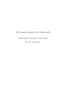 Die Logische Sprache der Mathematik