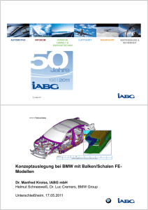 Konzeptauslegung bei BMW mit Balken/Schalen FE