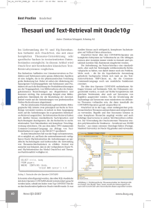 Thesauri und Text-Retrieval mit Oracle10g
