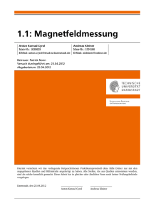 Magnetfeldmessung - Institut für Theoretische Physik
