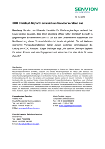 COO Christoph Seyfarth scheidet aus Senvion Vorstand aus