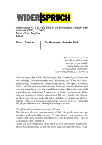 Widerspruch Nr. 5 (01/83) Ethik in der Diskussion: Verzicht oder