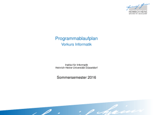 Programmablaufplan - Vorkurs Informatik