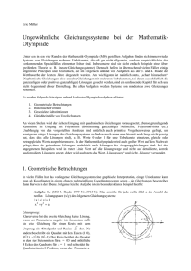 Müller Eric: Ungewöhnliche Gleichungssysteme bei der Mathematik