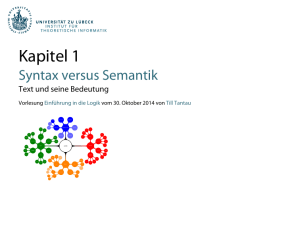 Syntax versus Semantik - Text und seine Bedeutung