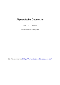 Algebraische Geometrie Prof. Herrlich