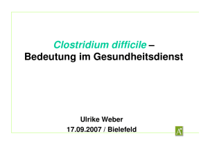 Clostridium difficile – Bedeutung im Gesundheitsdienst