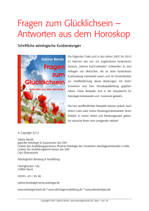 Fragen zum Glücklichsein – Antworten aus dem Horoskop