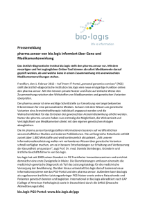Pressemeldung pharma.sensor von bio.logis informiert über Gene