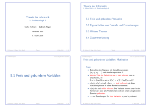 Theorie der Informatik - Prädikatenlogik II