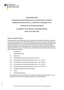 Titel Vorname Name - Biosafety Clearing