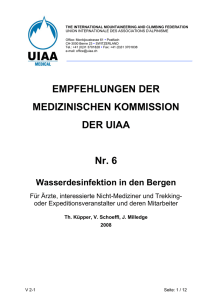 EMPFEHLUNGEN DER MEDIZINISCHEN KOMMISSION DER UIAA