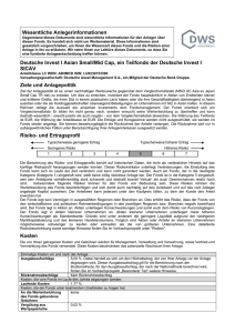 Wesentliche Anlegerinformationen Deutsche Invest I Asian Small