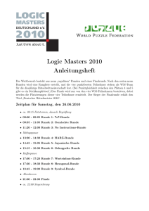 Logic Masters 2010 Anleitungsheft