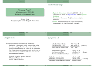 Vorlesung “Logik” Wintersemester 2014/15 Universität Duisburg