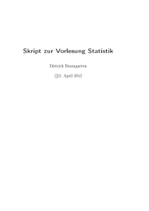 Skript zur Vorlesung Statistik