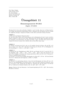 Ubungsblatt 11 - Institut fuer Mathematik