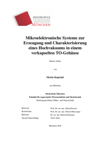 Mikroelektronische Systeme zur Erzeugung und Charakterisierung