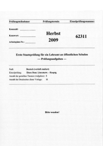 Staatsexamensklausur, Hauptgebiet, Herbst 2009