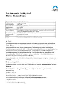 Grundsatzpapier (ASIIN-Policy) Thema: Ethische Fragen