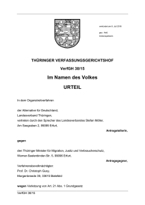 Organklage der AfD erfolgreich - Thüringer Verfassungsgerichtshof