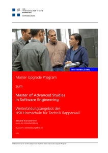 Master Upgrade Program zum Master of Advanced Studies in