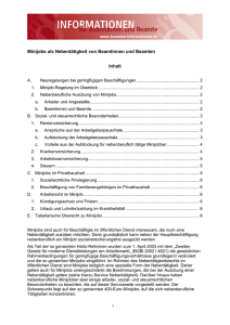 Minijobs als Nebentätigkeit von Beamtinnen und