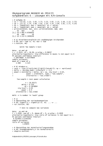 Übungsprogramm MBIOB16 WS 2014/15 Aufgabenblatt 6