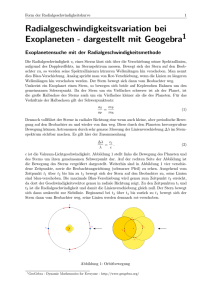 Radialgeschwindigkeitsvariation bei Exoplaneten