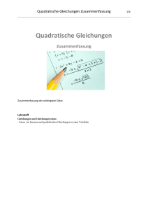 Quadratische Gleichungen - Math