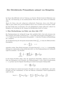 Der Dirichletsche Primzahlsatz anhand von